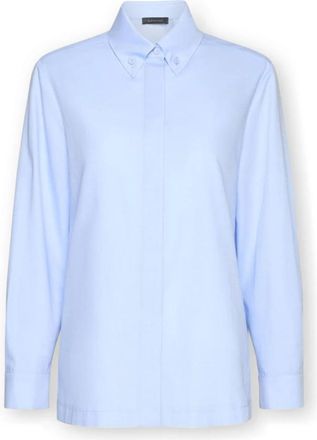 Elena Miro Poplin Shirt - Dames - Overhemden - Blauw - 2XL - Katoen - Overhemden