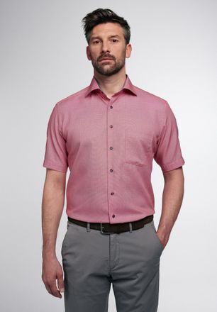 Eterna Kurzarmhemd ETERNA MODERN FIT, Herren, Gr. 40, Normalgr&ouml;ssen, rot, 100% Baumwolle, tailliert, Hemden Kurzarmhemd, NON IRON (b&uuml;gelfrei)