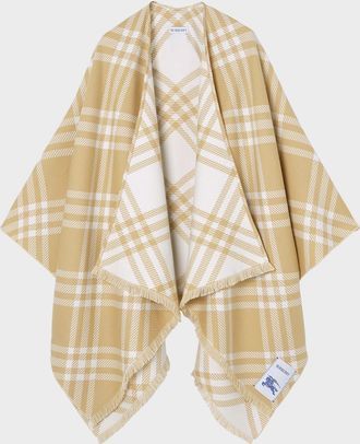 Burberry Check Wool Silk Cashmere Cape