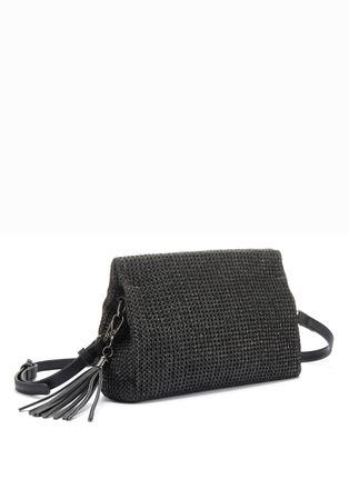 Vivance Umh&auml;ngetasche VIVANCE Clutch, Damen, Gr. B/H/T: 25cm x 17cm x 6cm, schwarz, Materialmix, Strukturmuster, unifarben, Taschen Umh&auml;ngetasche, Handtasche,