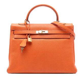 Herm&egrave;s Orange Togo Kelly II Retourne 35