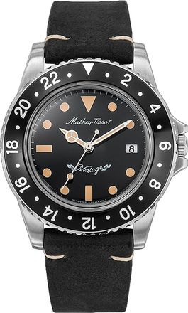 Mathey-Tissot Mens Vintage Black Dial Watch