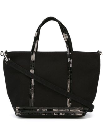 Vanessa Bruno small sequin trim shopping tote - Black