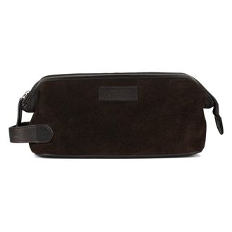 Howard London Washbag Steven - Heren - Tassen - Bruin - Maat: ONE Size Su&egrave;de