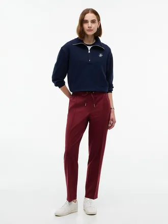 Tommy Hilfiger Womens Tapered Drawstring Jogger Pant - Dark Red Header - XXL