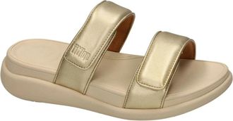 FitFlop F-Mode GO Verstelbare Flatform Two-Bar Slippers - Dames - Sandalen - Geel - 40 EU - Schoenen