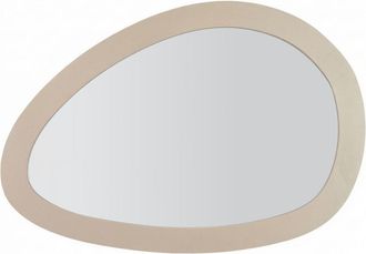 Mauro Ferretti Espejo de pared moderno de metal beige de 71x1,5x48 cm