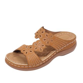 Generic Wedge Sandals Women Comfortable Summer Sandal Open Toe Solid Color Stylish Lightweight Breathable Orthopedic Slip On Sandals Summer Beach