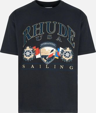 Rhude Mens USA Sailoring Icon Tee Black - Size: 38