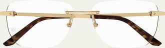 Cartier Mens Rimless Metal Optical Glasses