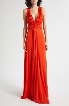Cinq &agrave; Sept Gertie Sleeveless Gown in Red Tangerine at Nordstrom, Size 10