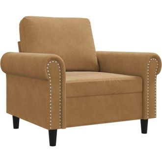 vidaXL Sill&oacute;n De Terciopelo Marr&oacute;n 60 Cm Vidaxl