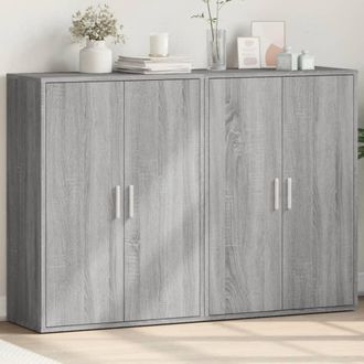 vidaXL Vidaxl - Aparadores 2 Uds Madera De Ingenier&iacute;a Gris Sonoma 60x31x84 Cm