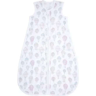 Aden + Anais Organic Cotton Muslin Wearable Blanket in Above The Clouds Pink at Nordstrom, Size 0-6M