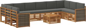 vidaXL Conjunto De Sof&aacute;s De Exterior 8 Uds. Natural Y Antracita Vidaxl