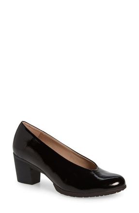 Wonders Almond Toe Pump in Lack Black at Nordstrom, Size 9.5-10Us