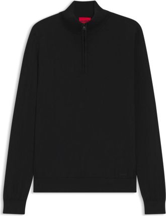 HUGO BOSS Merino wool sweater with zipper neck