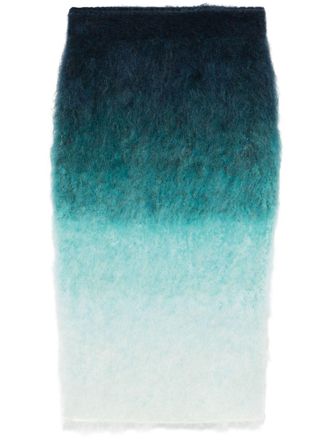 Casablanca Womens Gradient Skirt - Dark Grey Wool - Size Medium