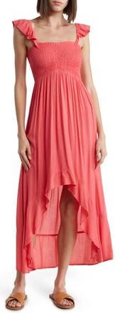 Boho Me Maxi Ruffle Cover-Up Dress in Watermelon at Nordstrom Rack, Size X-Small