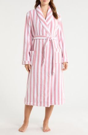 Nordstrom Hydro Cotton Terry Robe in Pink Stripe at Nordstrom, Size X-Small