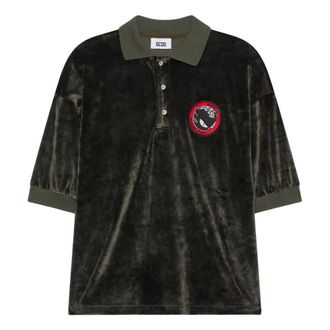 GCDS Gcds, Tops, Dames, Groen, M, Polyester, Kittho Patch Cropped Polo