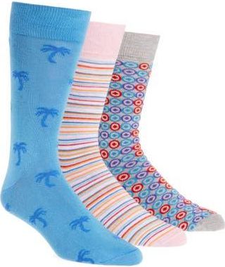 Lorenzo Uomo Assorted 3-Pack Crew Socks in Grey at Nordstrom Rack
