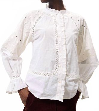 FRNCH Womens Chadia Pattern Blouse In Cream