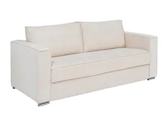 Vente-Unique Vente-unique - Divano Letto 4 Posti A Ribalta Letto Con Doghe Larghe 160cm Mater. 22cm Memory Foam In Tessuto Testurizzato Beige - Loreto