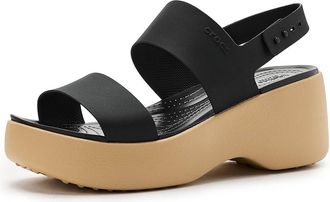 Crocs Brooklyn Sky Sandals, Wedge Sandals Womens Wedge Shoes Black/Cashew : 11 M, Synthetic