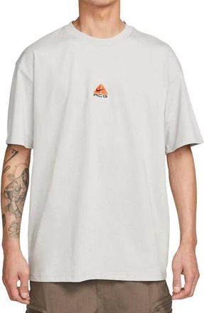 Nike Acg Fleece Round Neck T-Shirt In Light Iron Ore