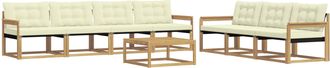 vidaXL Conjunto De Sof&aacute;s De Exterior 8 Uds. Blanco Y Crema Vidaxl