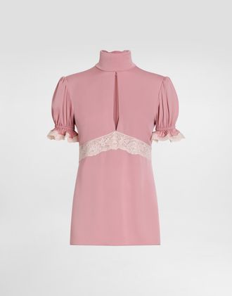 Dolce & Gabbana Charmeuse Stretch Top - Woman Shirts And Tops Pink Silk 38