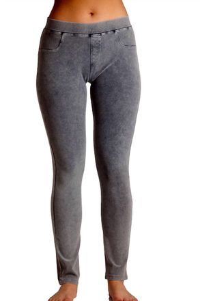 French Kyss Mid Rise Leggings In Light Gray