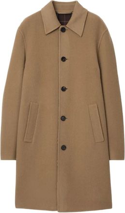 Burberry wool single-breasted coat - men - Viscose/Wool - 54 - Brown
