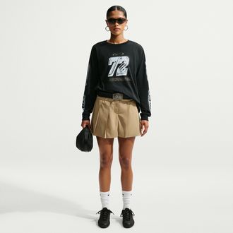 Nike Womens Nike Sportswear Pleated Miniskirt in Brown | IO9611-297