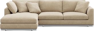 Castlery Hamilton Chaise Sectional Sofa Left Facing Customized, (Washed Chenille) Sand, Machine Washable, Removable Covers for Sofas by Castlery