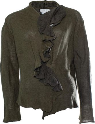Dries Van Noten Dries van Noten, green ruffled cardigan