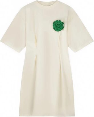Fab By Fabienne Chapot Astan Jurk - Dames - Korte kleedjes - Beige - M - Katoen - Kleedjes