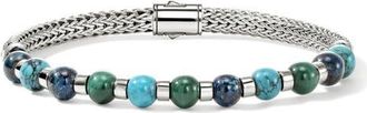 John Hardy Beaded Chain Bracelet in Turquoise at Nordstrom, Size X-Large