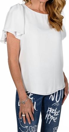Frank Lyman Design Flutter Sleeve Blouse In Off White