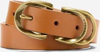 Cole Haan Womens 25Mm Slim Double Loop Belt - Beige Size Medium