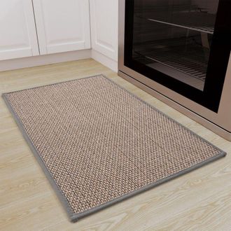 OEM Alfombrilla De Cocina Lavable Y Antideslizante Hecha De Caucho, Yute, Lino, Gris