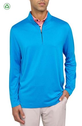 Con.Struct Regular Fit Melange Recycled Performance Quarter Zip in Lt Blue at Nordstrom, Size Xxx-Large