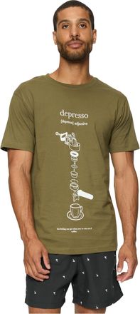 Mister Tee Mens Depresso Tee T-Shirt, Olive, XL
