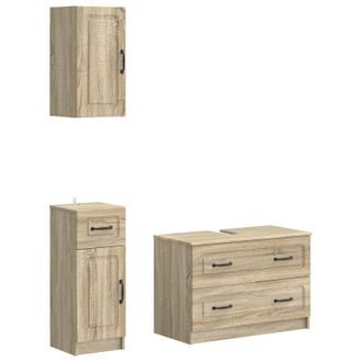 vidaXL Juego De Armarios De Ba&ntilde;o De 3 Piezas Utrecht Roble Sonoma Vidaxl