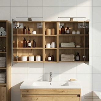 vidaXL Vidaxl Set Di Armadi Da Bagno 3 Pz 100 X 10,5 X 60,5 Cm