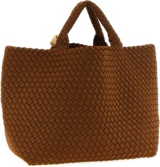 Naghedi Hand-Woven Neoprene Tote Bag - Brown