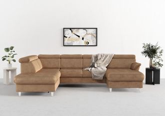 Sit&more Wohnlandschaft &raquo;Marano U-Form&laquo; inklusive Kopfteilverstellung, wahlweise mit Bettfunktion, Bettkasten