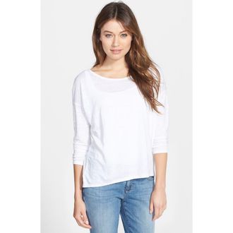 Eileen Fisher Organic Linen Ballet Neck Wedge Top in White at Nordstrom Rack, Size Large