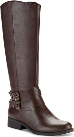 Style & Co. Womens Style & Co Maliaa Boots Dark Brown Leather Mid-Calf Bootie RHS6745